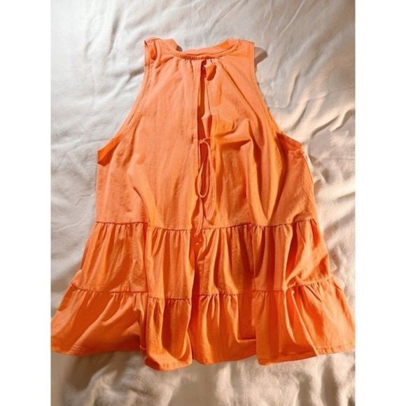 Favlux Fashion Women's Dark Orange Peach Mini Dress Sleeveless Open Back‎ Size M - Picture 2 of 8